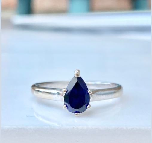 Excited to share the latest addition to my #etsy shop: Blue Sapphire Engagement Ring White Gold, Pear Cut, September Birthstone, Bridal, Solid 14k Jewelry etsy.me/43Sa8R0 #bluesapphire #blue #gold #sapphire #engagement #EtsyStarSeller #LittleWomenVintage #etsy