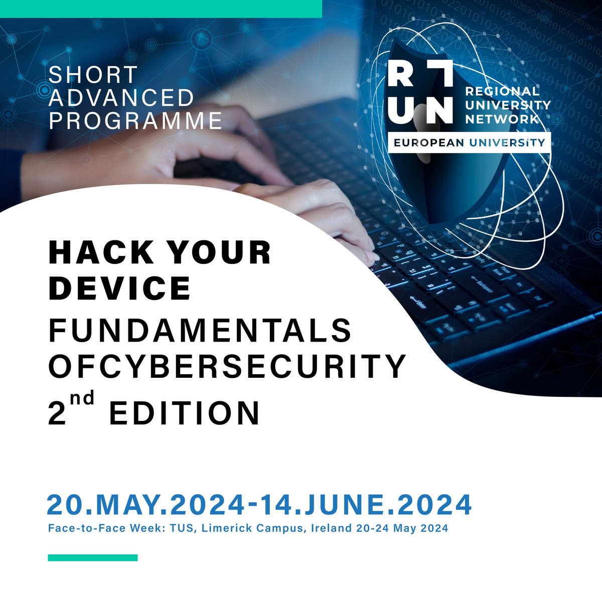 🔒💻 Do you want to master the art of cybersecurity and explore the world of IoT devices? Short Advanced Programme HACK YOUR DEVICE – FUNDAMENTALS OF CYBER SECURITY – 2nd EDITION 20 May – 14 June APPLY BY 21 APRIL +INFO: bit.ly/SAP_Hack_Your_… #run_eu #run_eu_sap