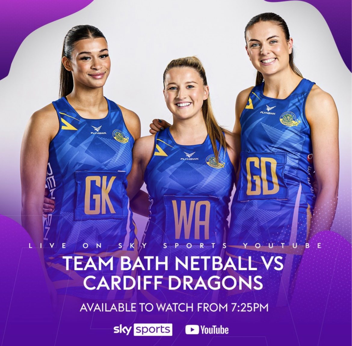 It’s Friday night netball time! THIS FRIDAY join us live on Sky Sports YouTube from 7.25pm where @TeamBathNetball will host @cardiffdragons_ 👀🏐 You don’t want to miss it, so set those reminders now ⏰🔥💙💚