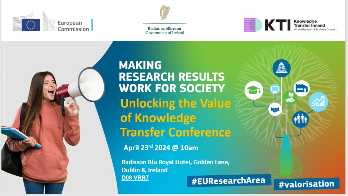 🌟 Join us on April 23rd at the ‘Unlocking the Value of Knowledge Transfer Conference’, hosted by DETE and KTI! 🚀Explore the European Commissions insights on Knowledge Transfer metrics and best practices. Register here➡️ rb.gy/2e3dpm #KTConference #Innovation