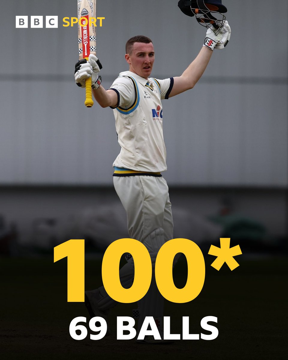 Back like he's never been away. 🤩

Harry Brook smashed an unbeaten century, from just 69 balls, for Yorkshire in the County Championship.

#BBCCricket #CountyChamp