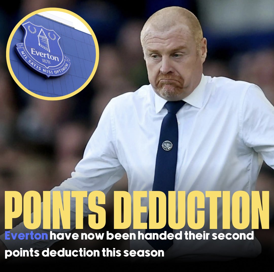 Everton have been deducted a further 2 points due to breaching Premier League financial rules. This points deduction see’s them drop to 16th just two points above the relegation zone.