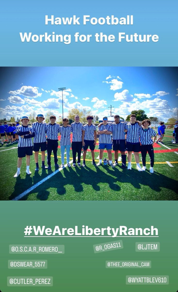 Shout out to our athletes for being examples to the community and putting their football knowledge to good use.

#WeAreLibertyRanch
#WorkHardPlayHard

@SacBee_JoeD @CalHiSports @lodinews @SacMaxPreps @PrepRedZoneCA @MikeBMultimedia @LRHS_Athletics_ 
@Rick209AC
@BlackHatFootball