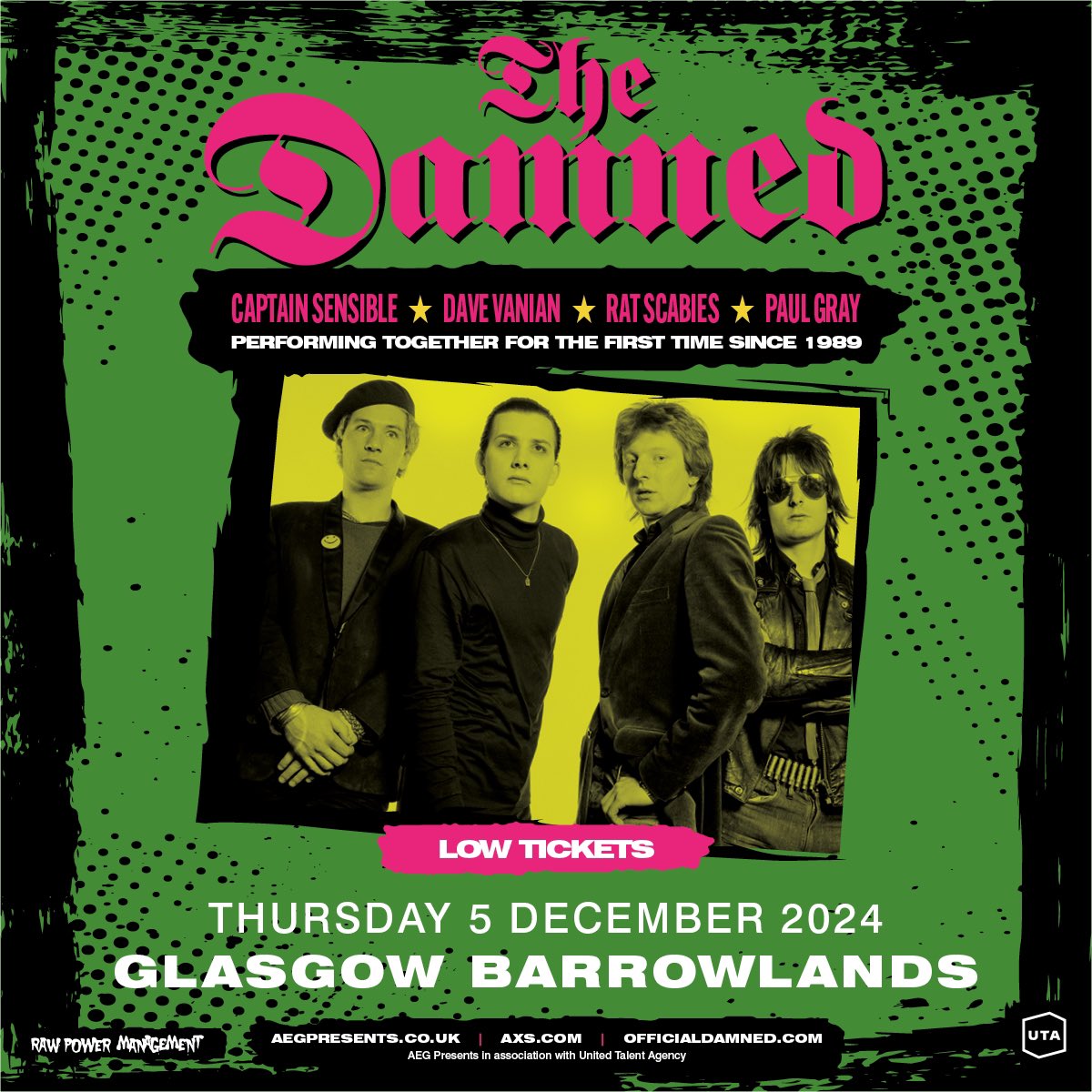 GLASGOW - LOW TICKETS WARNING! Don’t say we didn’t warn you… officialdamned.com/live