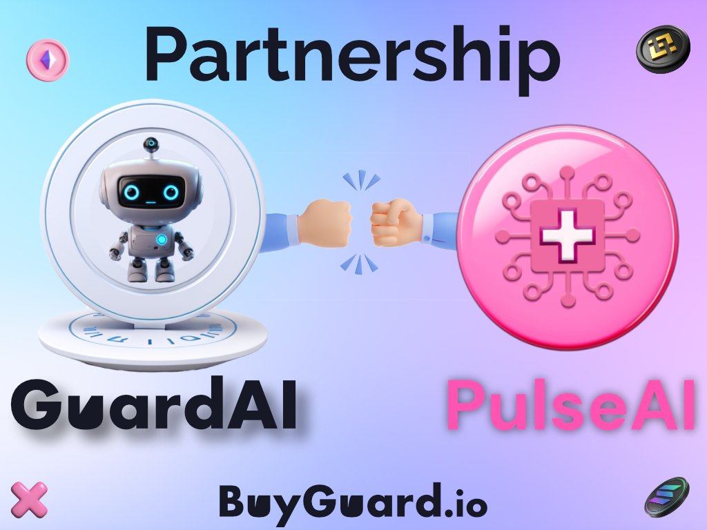 Partnership Announcement! We are delighted to announce a strategic partnership between @PulseAIERC & @BuyGuardBot Pulse AI is the very first Premier AI-driven health report generator on Telegram, emphasizing user privacy with encrypted PDF health reports. Along with initial