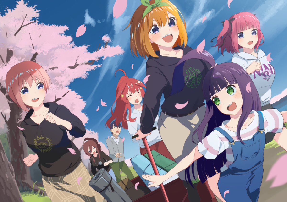 中野一花 ,中野五月 ,中野二乃 ,中野四葉 「RUN!! #五等分の花嫁 」|安場 夕一🎨のイラスト