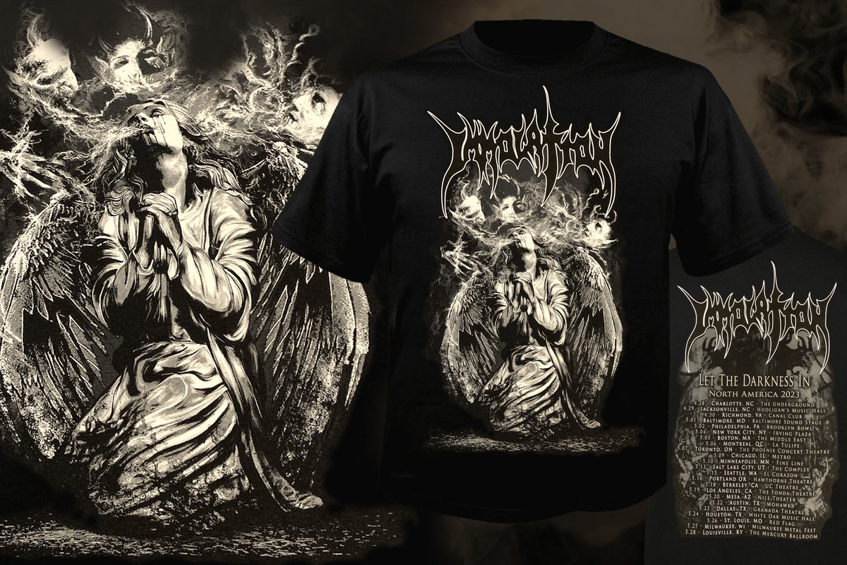 Let The Darkness In! Check out this design, more tour shirts, Flags, CDs and more,…Available on our online store! IMMOLATION-STORE.com