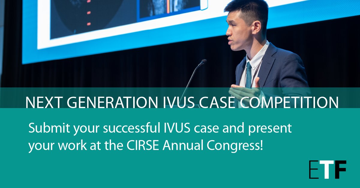 📢 Submit your successful #IVUS case report and receive a travel grant to #CIRSE2024! The top five candidates will receive: • Free congress registration • Travel support (up to EUR 2,000) ➡️ Learn more: bit.ly/3PlcZvx #CIRSEsociety #CIRSE_ETF #IRad