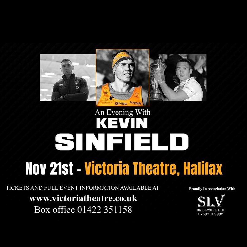 🏉An Evening with KEVIN SINFIELD 🏉 📅Thu 21 Nov! Kevin Sinfield, is one of the most successful players in rugby league history having won many championships & Challenge Cup successes as part of great teams. Meet & greet tickets still available Book now at victoriatheatre.co.uk