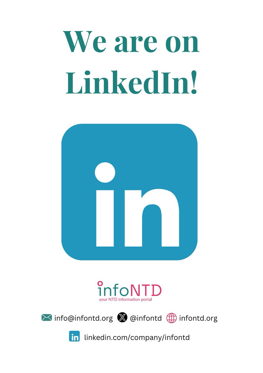 InfoNTD is now on LinkedIn! We will share News & Events, publications, and practical materials on our LinkedIn page. Don't worry! We will remain active on Twitter and will continue to share a monthly Newsletter. 🖱️➡️bit.ly/4aqsA5w