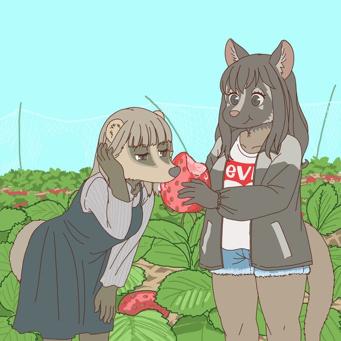 「eating holding fruit」 illustration images(Latest)