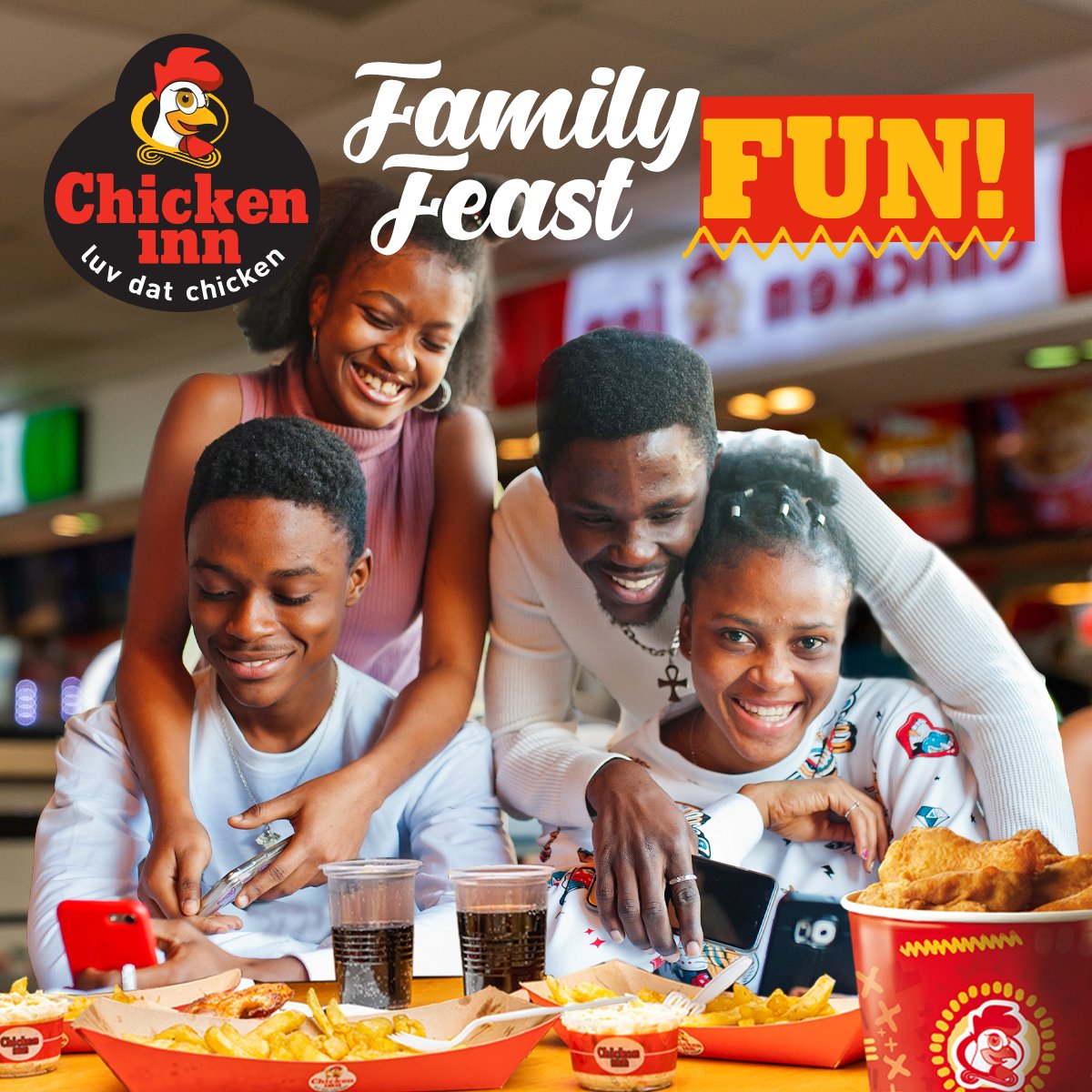 Family is everything, especially with the Family treat bucket
Come through at Chicken Inn ama, order through our Chicken Inn app.
#InaHappen #InnTheMoment #LuvDatChicken