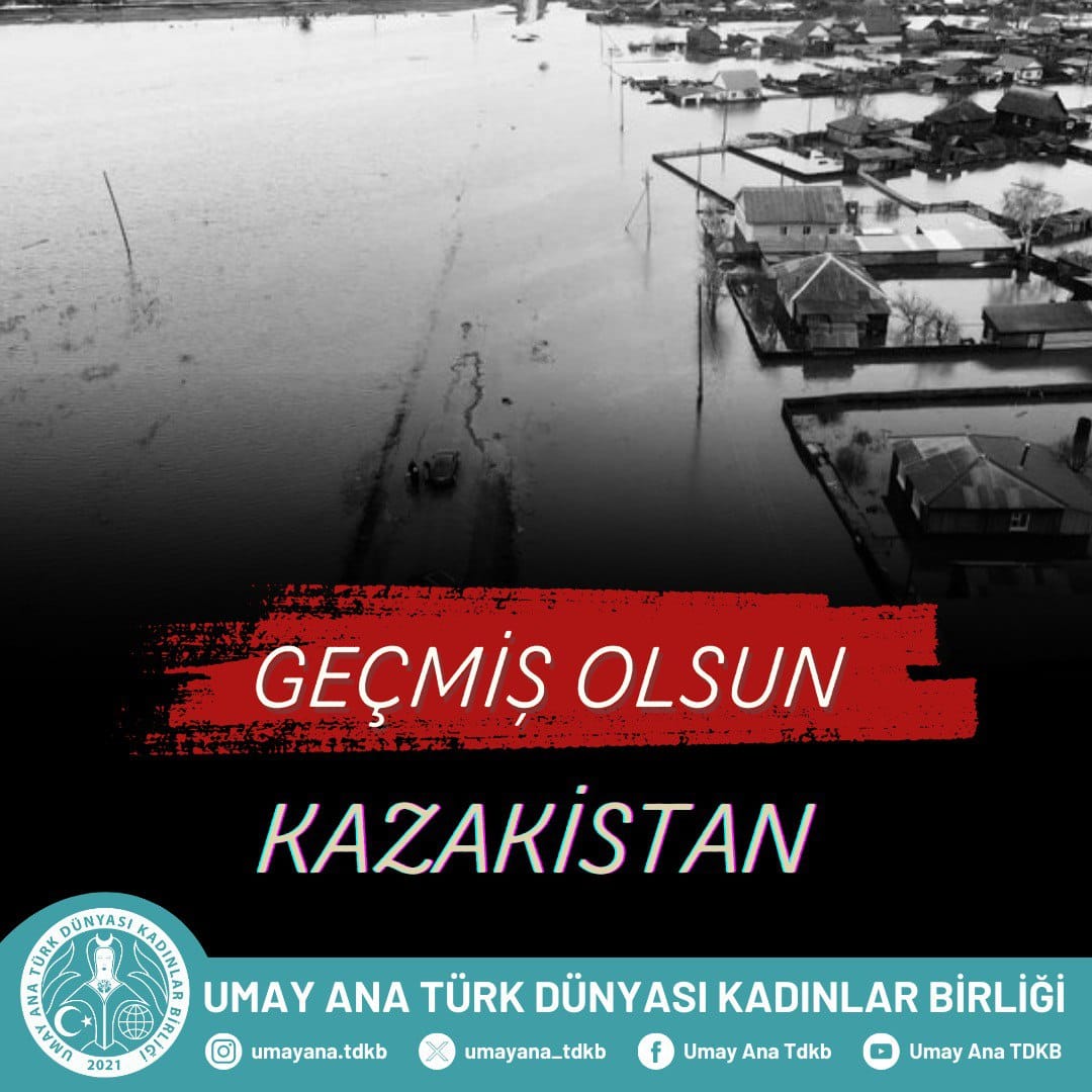 Kazakistan'da yaşanan sel felaketinden etkilenen soydaşlarımıza geçmiş olsun dileklerimizi iletiyor ve yaraların bir an önce sarılmasını temenni ediyoruz. 🇰🇿🇹🇷