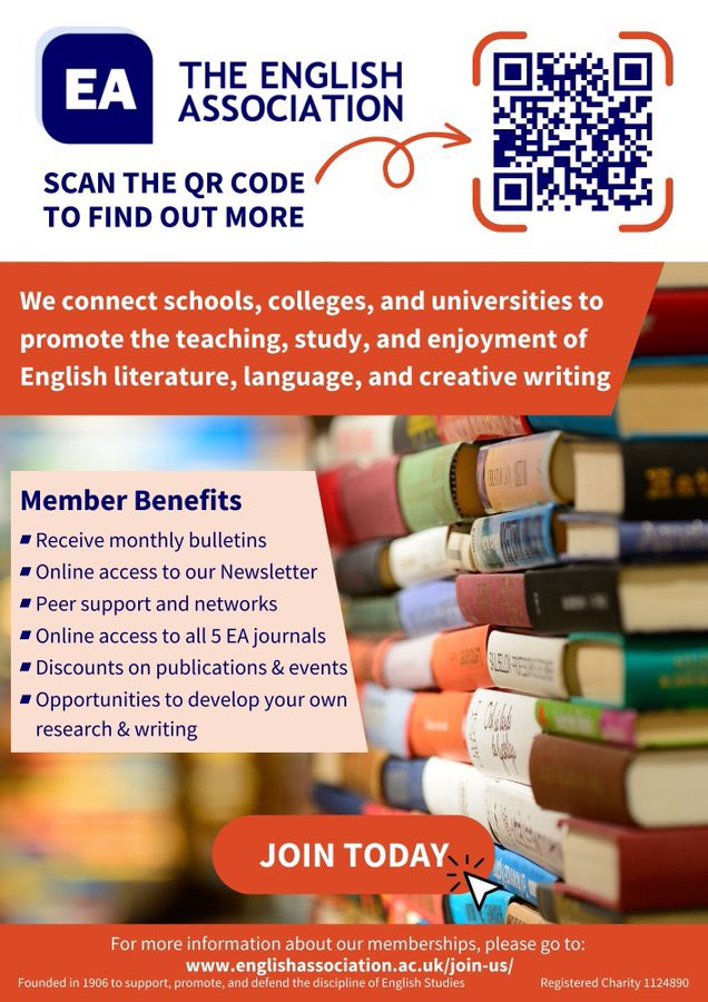 Are you part of the conversation about the discipline of English yet? No? Why not come and join in at The @EnglishAssoc - The inclusive, subject association that supports and represents across EY, Primary, Secondary, FE and H.E 🌟