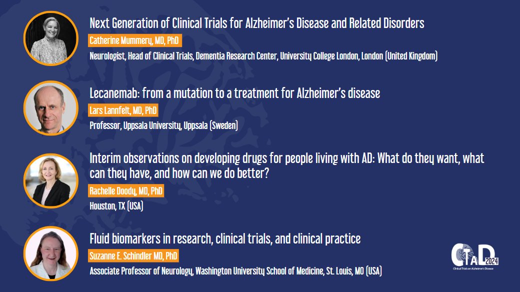 Insightful keynote presentations at #CTAD24! Discover our speakers at the forefront of Alzheimer's Disease research and care. ctad-alzheimer.com/keynotes