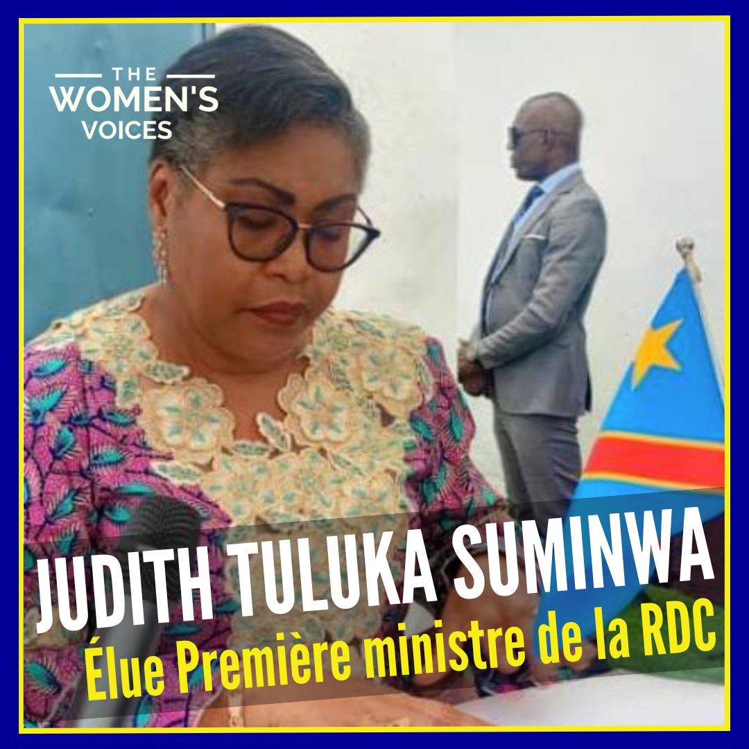 🇨🇩 Judith Suminwa Tuluka, ministre du Plan, vient d’être élue Première ministre de la RDC. #femme #premièreministre #RDC #politique #womeninpolitics #égalitéfemmeshommes