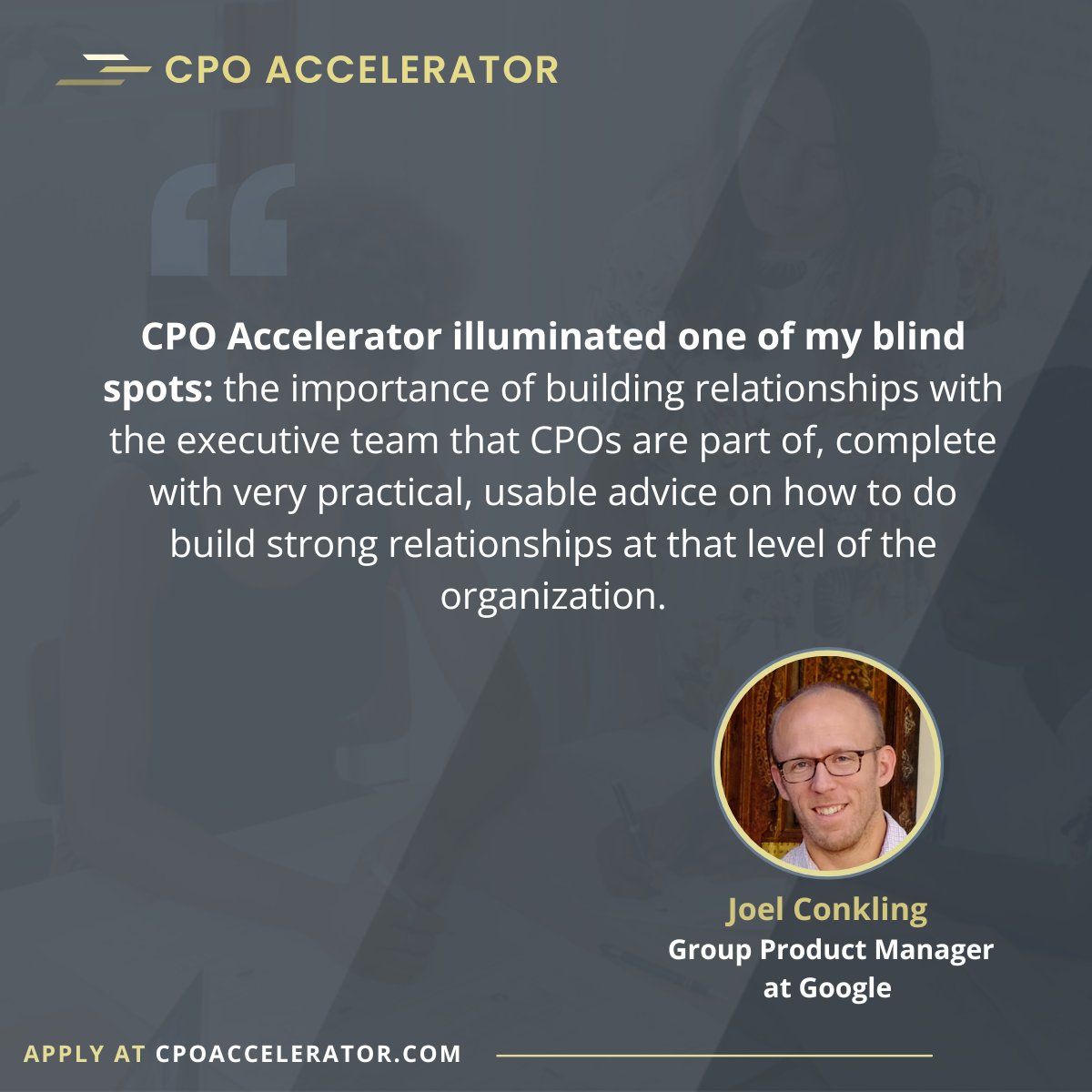 Stepping into exec roles as a product leader brings unique challenges. Our CPO Accelerator empowers your journey. Hear from grad Joel Conkling on how it equipped him for executive leadership. Apply now for Sept 2024 Cohort! cpoaccelerator.com #CPOAccelerator