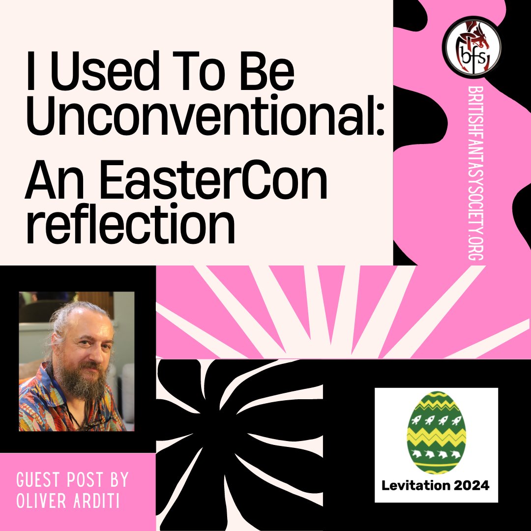 What happened at @Eastercon2024 this year? Oliver Arditi reflects on his trip to Telford—and on the ‘con life in general, something he says 'transmit a community'. britishfantasysociety.org/i-used-to-be-u…