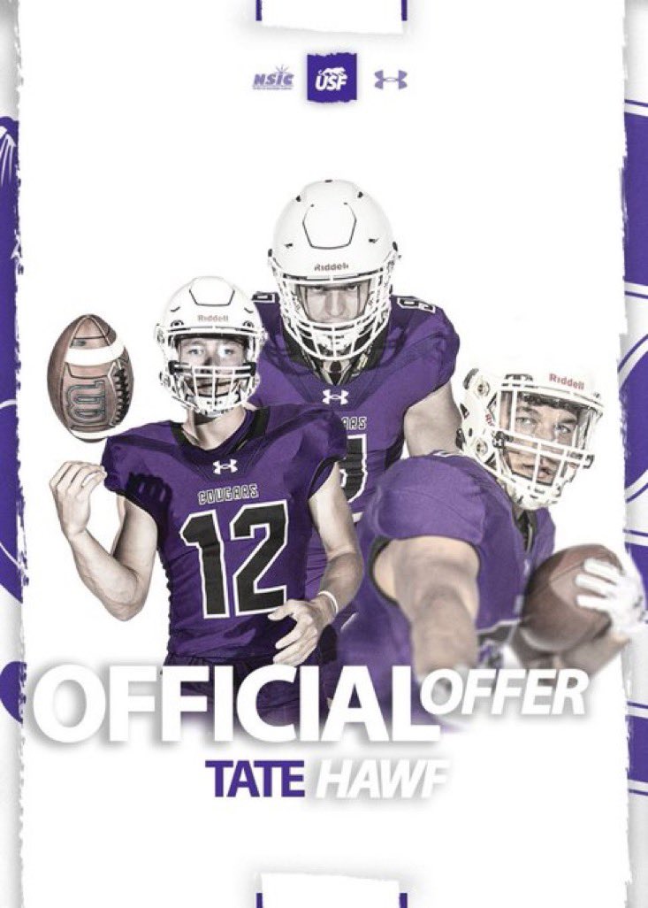 Tate Hawf (@tatehawf) on Twitter photo After a great conversation with <a href="/CoachCapitani/">Spencer Capitani</a> and <a href="/JimGlogowski/">Coach Glo</a> I’m happy to announce I have received an offer to play at the University of Sioux Falls! <a href="/USFCougarsFB/">USF Football</a> <a href="/CoachJackson00/">Zay Jackson</a> <a href="/CoachLueds/">Lucas Lueders</a> After a great conversation with <a href="/CoachCapitani/">Spencer Capitani</a> and <a href="/JimGlogowski/">Coach Glo</a> I’m happy to announce I have received an offer to play at the University of Sioux Falls! <a href="/USFCougarsFB/">USF Football</a> <a href="/CoachJackson00/">Zay Jackson</a> <a href="/CoachLueds/">Lucas Lueders</a>
