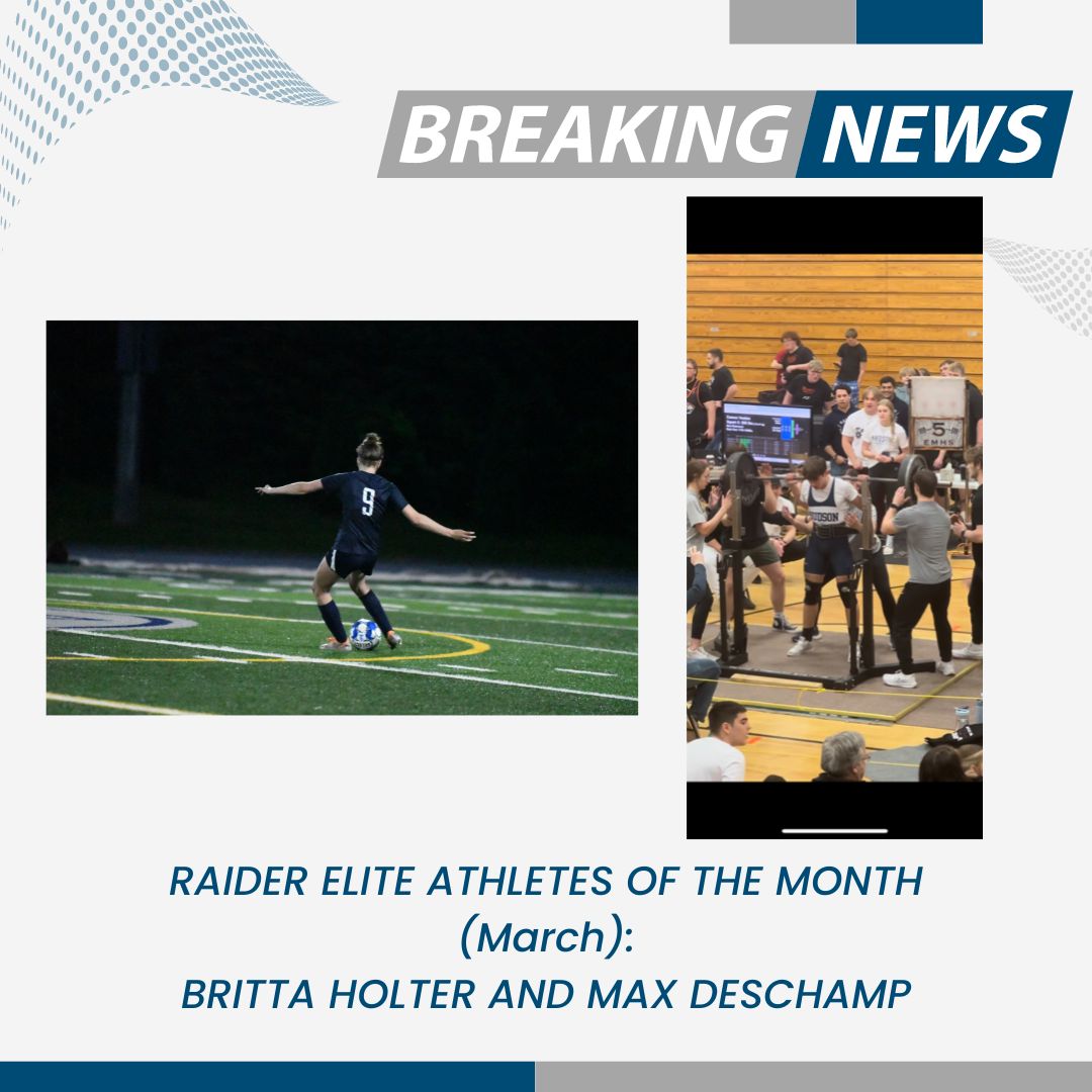 Congratulations to juniors Britta Holter and Max Deschamp on being named March athletes of the month!