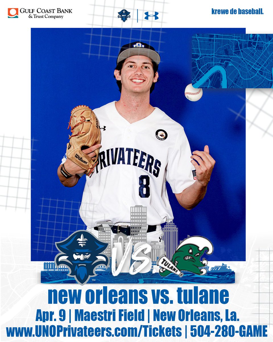 PrivateersBSB's tweet photo. tomorrow we take on tulane in game 2 of the pelican cup at 6:30PM. ⚔️🤩

purchase your tickets today➡️ https://t.co/ZFzVkeNIRX

#NOLAsTeam⚔️ | #LockedIn🔒 https://t.co/lXgnuoDUW5