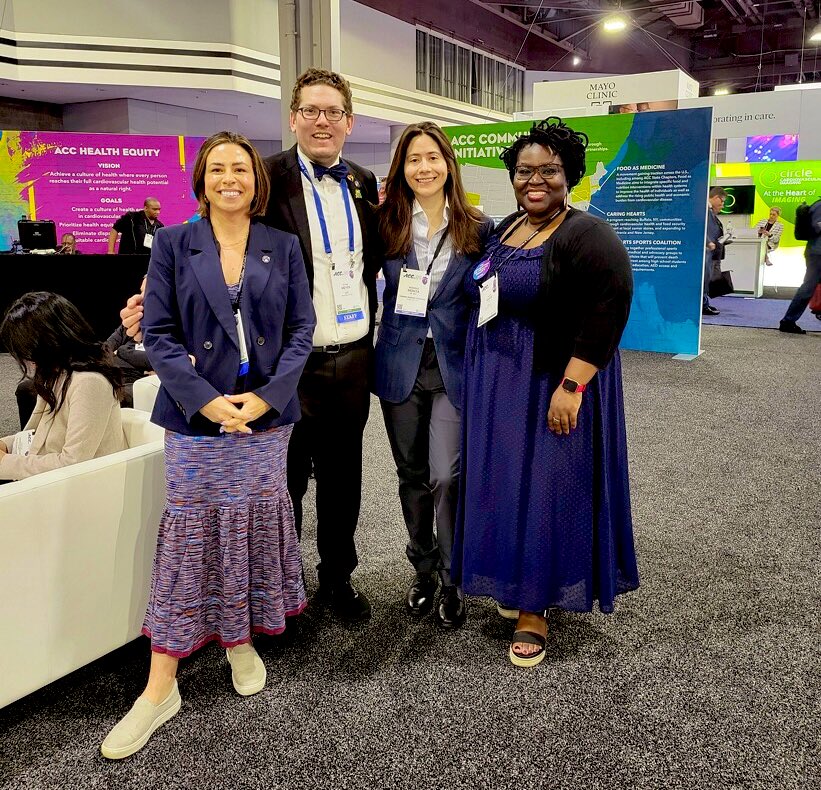 With my @ACCinTouch Den Parents 💙 @HFnursemaghee @RyanMeyerMPP @AkuaGAsareDanso have been instrumental in welcoming me to my academic home. I remember the warmth they provided 1 year ago during my first ACC conference & grateful for the continued encouragement + support. #ACC24