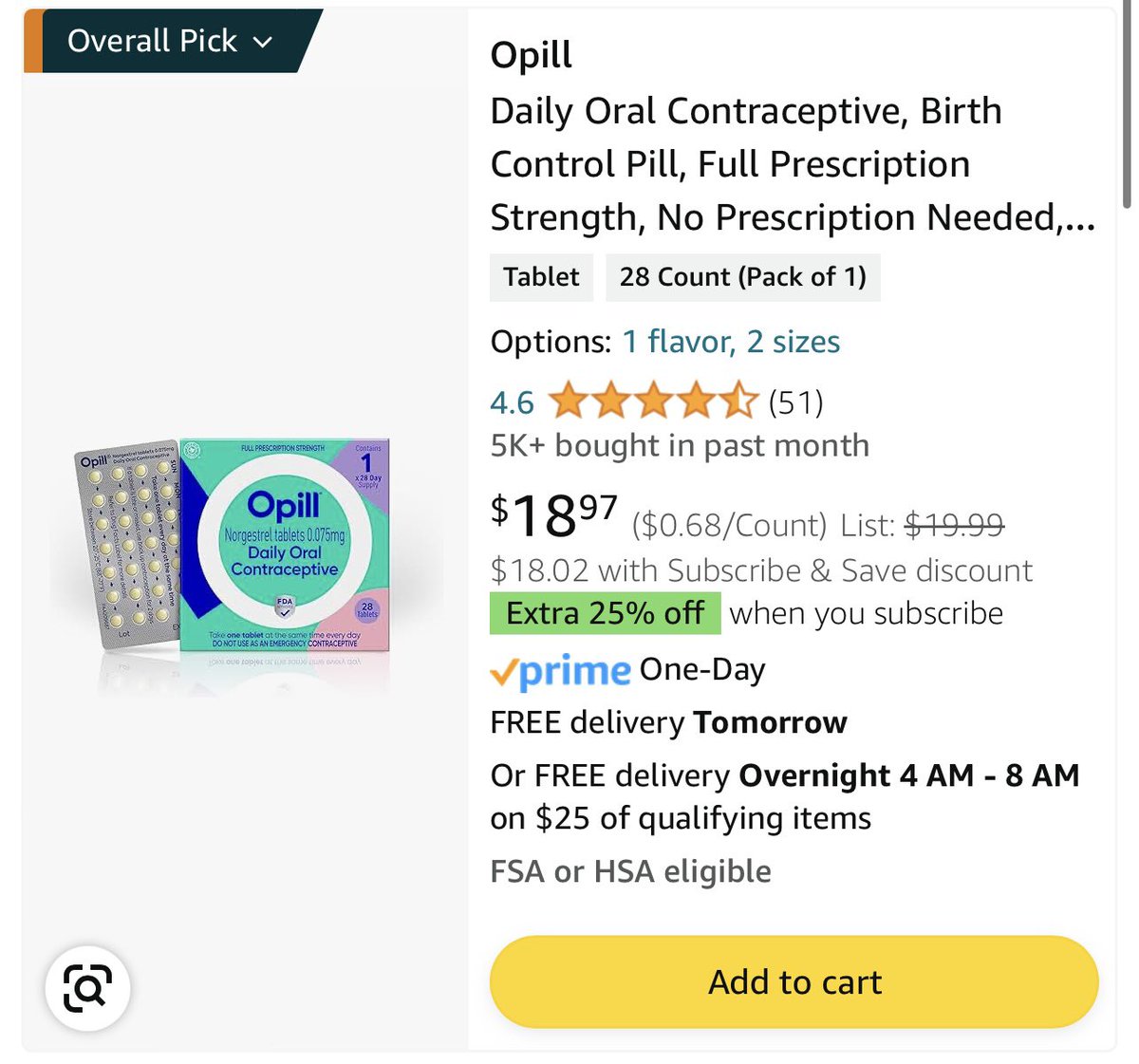 _iamcashh's tweet photo. Seeing this on Amazon is insane, why is this legal? No matter if you agree or disagree with birth control pills, this should be illegal. Imagine a 15 year old girl buying this off Amazon with no medical recommendation from a physician. Disgusting. https://t.co/RgB0FqUYuu