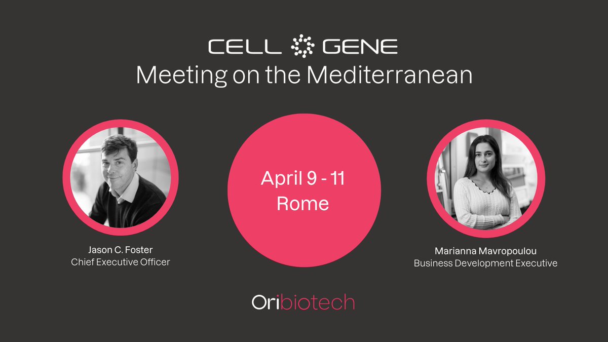 This week, we're attending @alliancerm’s Cell & Gene: Meeting on the Med! If you're attending, catch Jason speaking on the roundtable: Innovative approaches: decentralized manufacturing of ATMPs Full agenda ➡️ meetingonthemed.com/agenda/