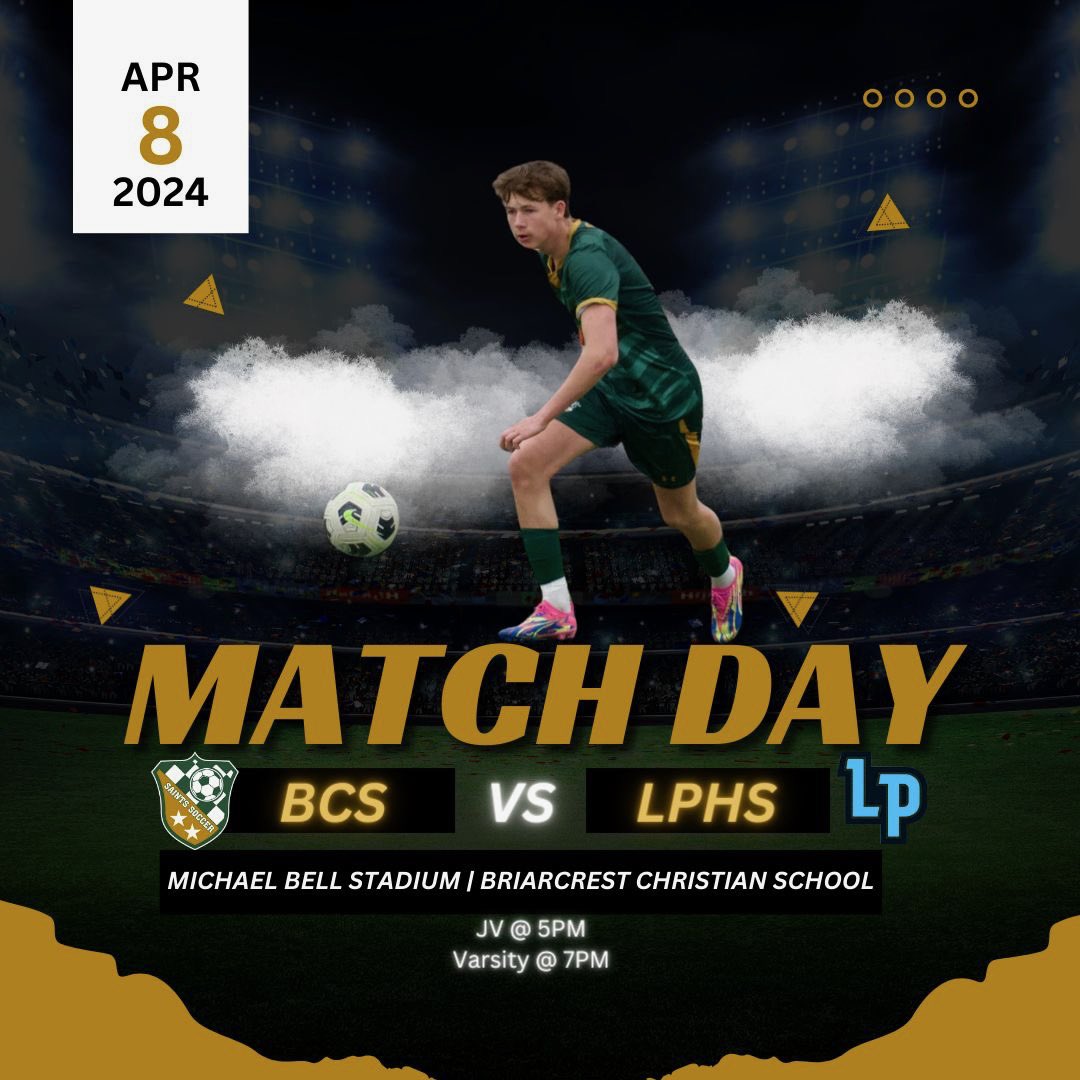 Match Day 9️⃣ for the Saints. Tonight the lads will try to bounce back from their first loss of the season. 

🆚 Lakeland Prep
🏟️ Michael Bell Stadium
📍 Briarcrest
⏰ JV 5:00 Varsity 7:00

@BCHS_Saints @johnvarlas