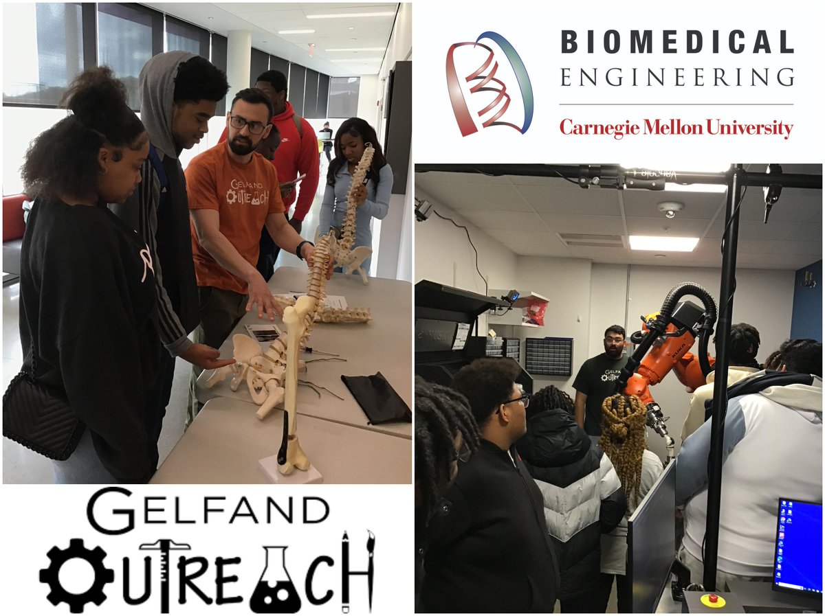 cmu_bme's tweet photo. Recently, a group of 9th graders from @PropelSchools joined CMU's Moore Lab to explore the future of medicine and robotics. Led by Prof. Axel Moore & Tejus Surendran, they delved into #biomechanical testing with the Kuka serial #armrobot.
#STEM #Robotics #Medicine https://t.co/SH9B0DR8ni