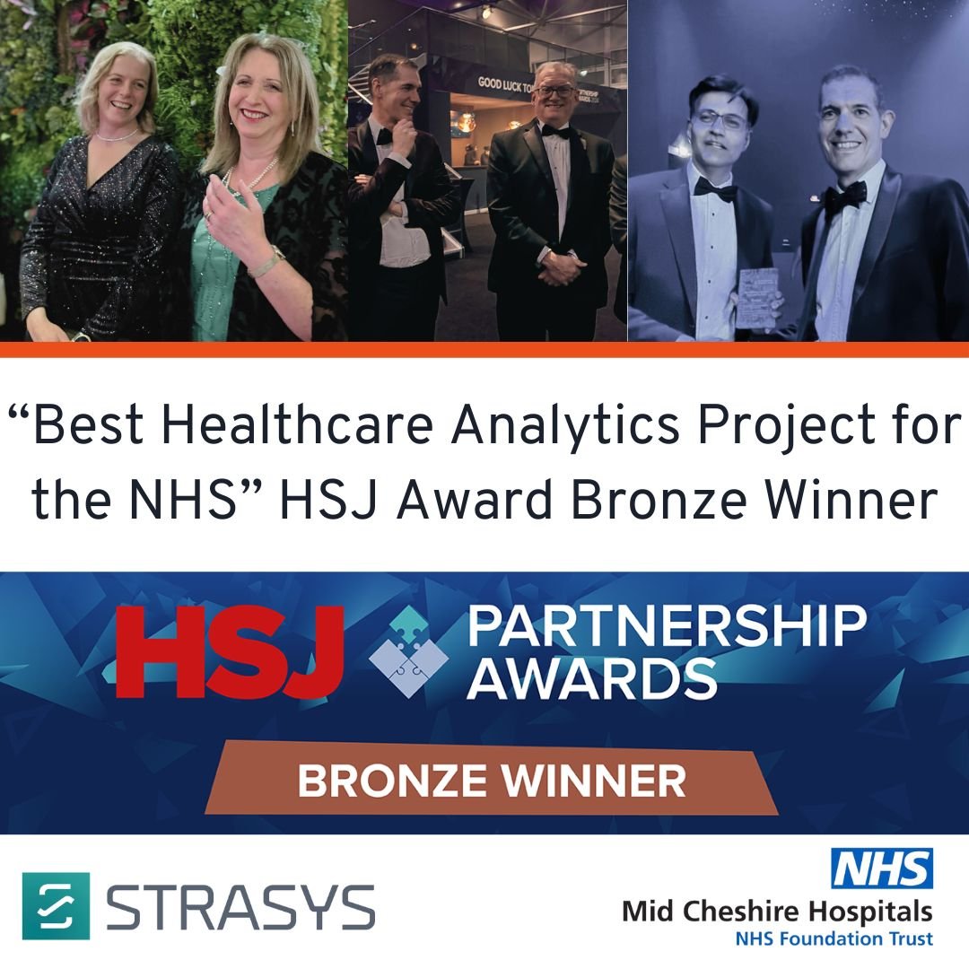 How can healthcare organisations use data and decision intelligence to improve care for their populations? We are proud to be bronze winners 'Best Healthcare Analytics Project for the NHS' @HSJ_Awards with partner @MidCheshireNHS . strasys.uk/best-healthcar…