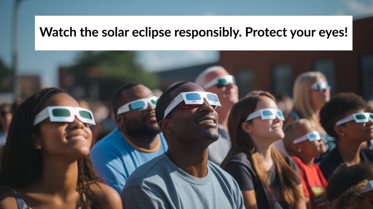 🌞🔭 Did you know? Looking directly at the sun can cause solar retinopathy, where the light-sensitive cells in the retina are damaged. Protect your vision during the #SolarEclipse TODAY, by following these eye safety tips from the @NatEyeInstitute. nei.nih.gov/about/news-and…