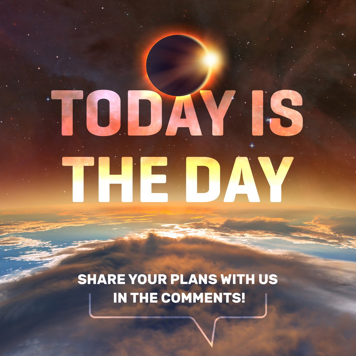 Turn around, Bright Eyes, because today’s the day! April 8th brings us a total eclipse of the heart... and the sky! We hope you’re ready for an out-of-this-world, TOTALLY awesome solar eclipse. Share how you plan to celebrate in the comments below!🌑🌞