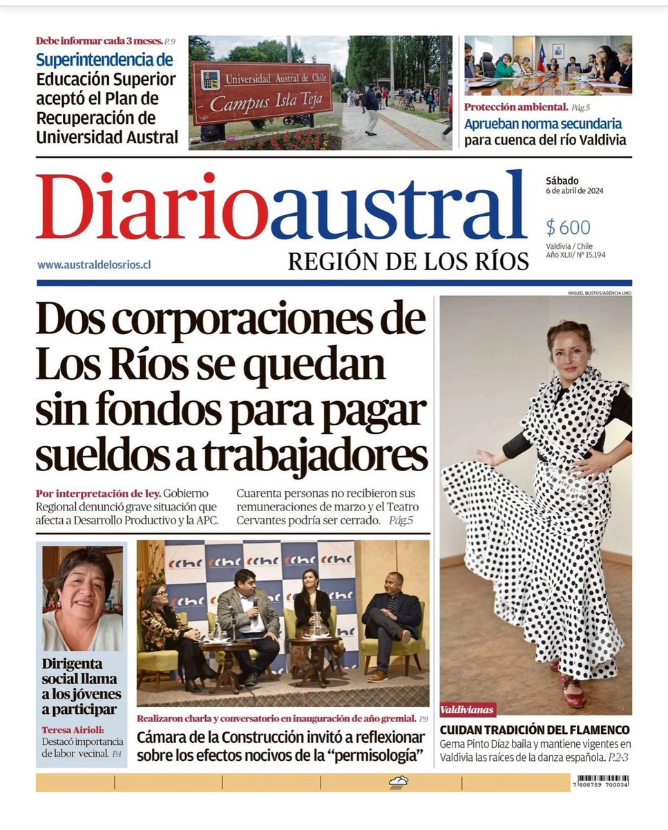 🗞️Diario Austral Región de #LosRíos destacó la ceremonia de Inicio de Año Gremial de la #CChC #ValdiviaCL, actividad en la que se analizaron desafíos relacionados con la industria.