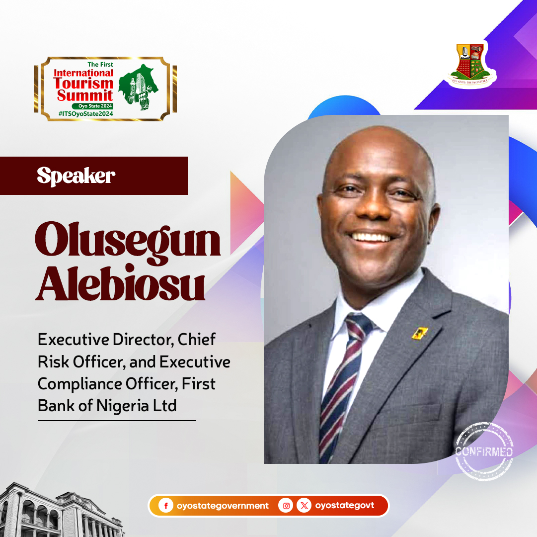 Confirmed! Mr Olusegun Alebiosu, banking and financial services expert, is a confirmed speaker and panellist at the first International Tourism Summit Oyo State 2024. Read more about him here tourism.oyostate.gov.ng/itsoyostate202…   #ITSOyoState2024 #PacesetterState