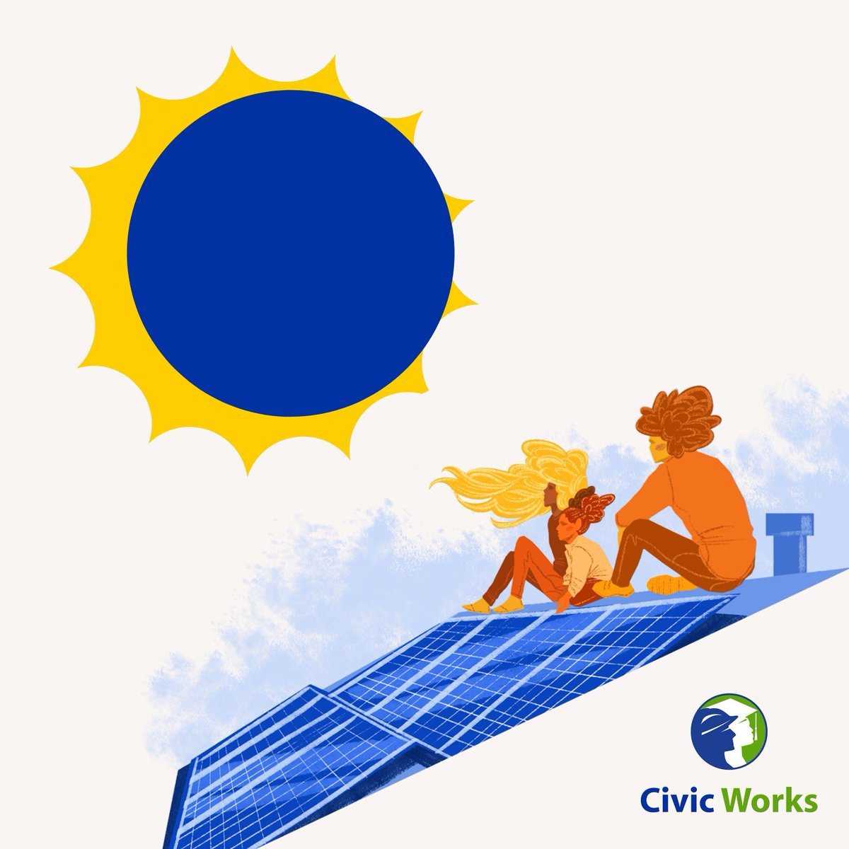 Enjoy your day and let GOING SOLAR have a total eclipse of your heart! 🌘❤️ Save energy and spread love to your environment and community! 🌞 Visit our Linktree for more info: linktr.ee/civicworks Be safe today and remember not to look directly into the sun 😎
