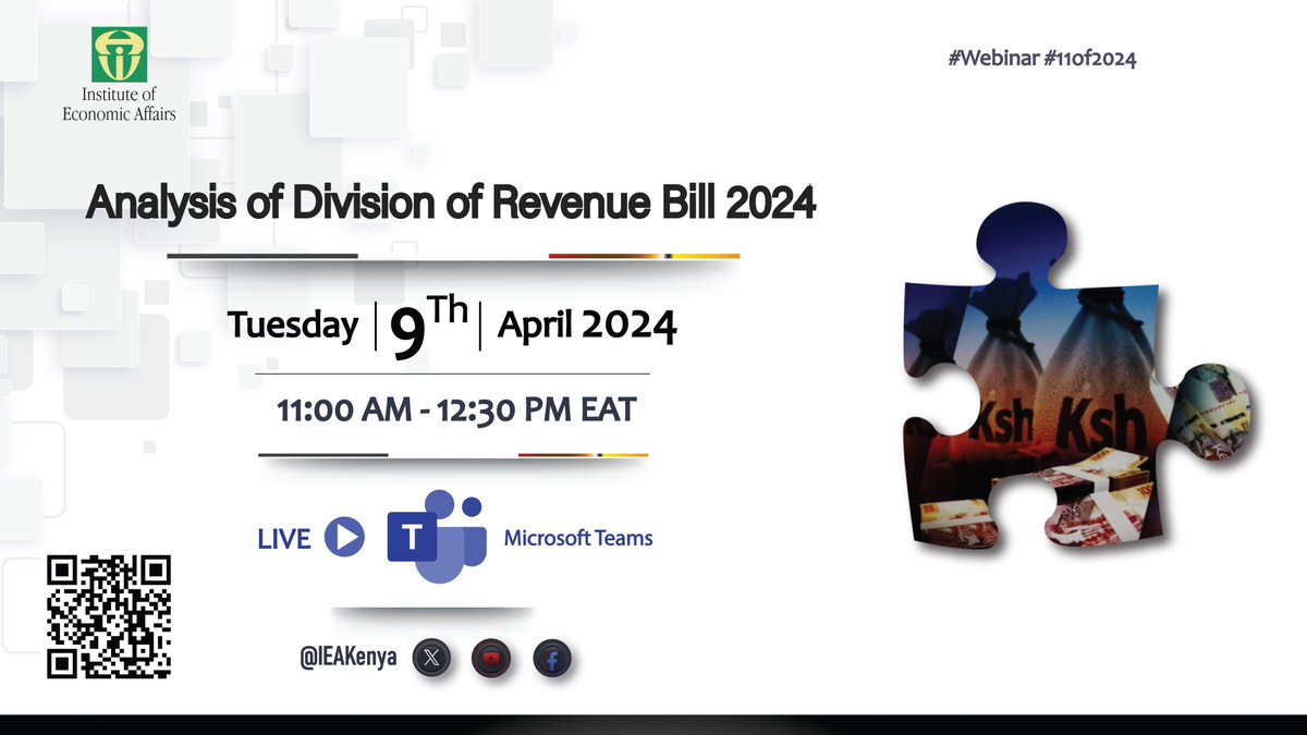 📢𝐇𝐚𝐩𝐩𝐞𝐧𝐢𝐧𝐠 𝐭𝐨𝐦𝐨𝐫𝐫𝐨𝐰 April 9th 2024! Join our 𝐰𝐞𝐛𝐢𝐧𝐚𝐫 on 'Analysis of Division of Revenue Bill, 2024' ⏰11:00am - 12:30pm EAT 📍teams.microsoft.com/l/meetup-join/…