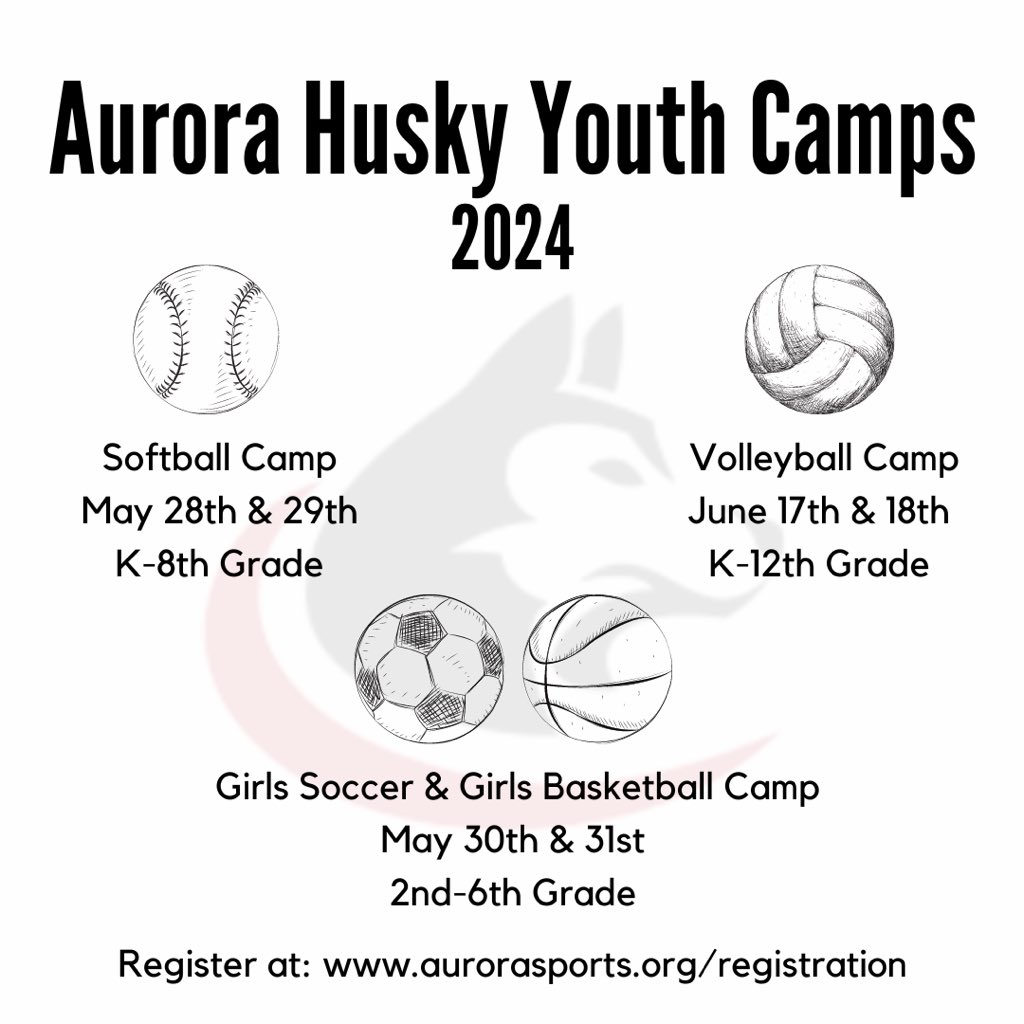 Check out the youth camps happening in Aurora this summer!

Girls going into grades 2nd-6th: go to the website listed below to register for our girls basketball/soccer combo camp! You can sign up for one or both sports!