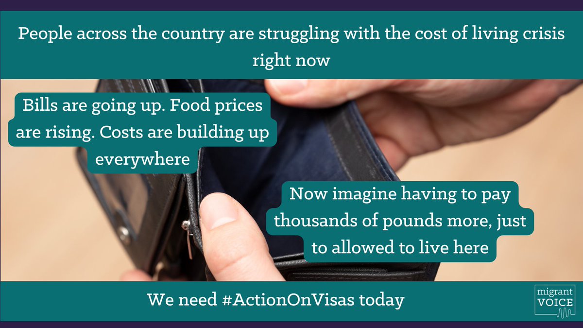 So many people are struggling right now with the cost-of-living crisis. Poverty levels, including among children, are rising. Prices are going up constantly. On top of all of that migrants face tens of thousands of pounds in costs, just to live and work here. #ActionOnVisas