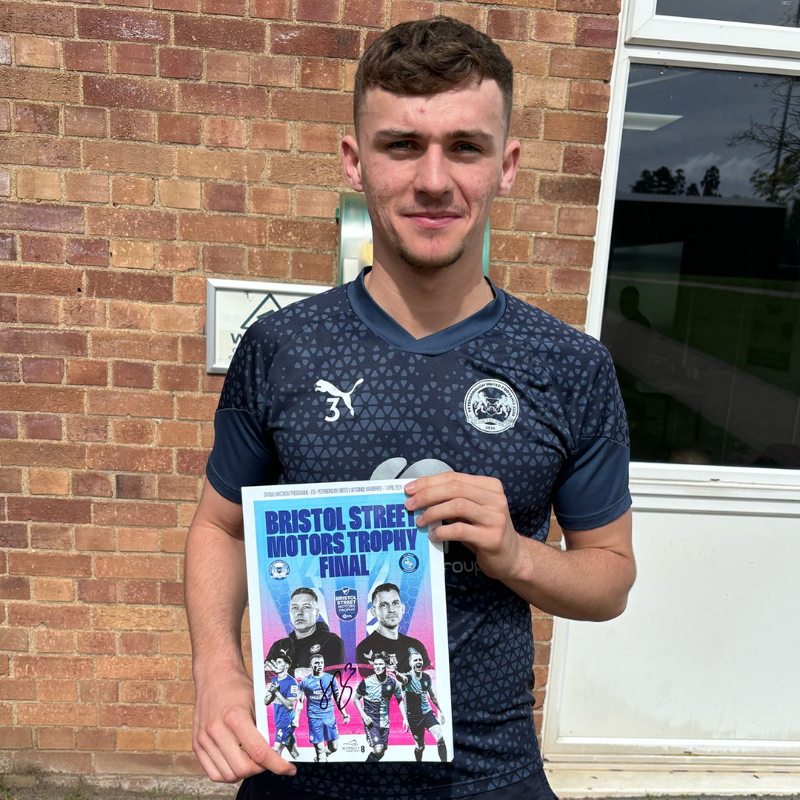 theposh's tweet image. 🤩 We’ve got a programme from yesterday's final signed by Harrison Burrows up for grabs. 

To be in with a chance of winning like &amp;amp; retweet this post and comment below with your favourite moment from the Bristol Street Motors Trophy run to Wembley. 

#pufc