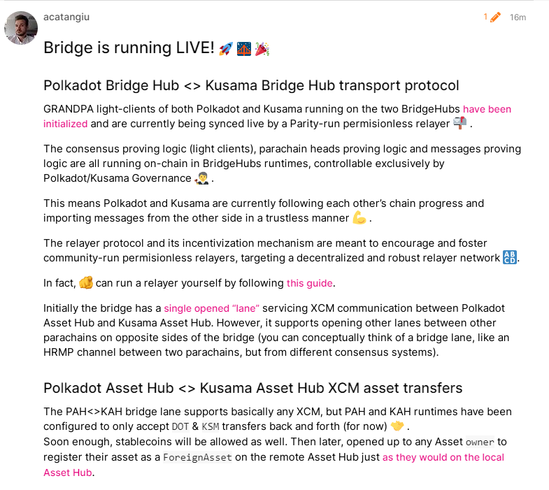 Exciting times for interoperability in the #Polkadot and #Kusama ecosystem! 🎉