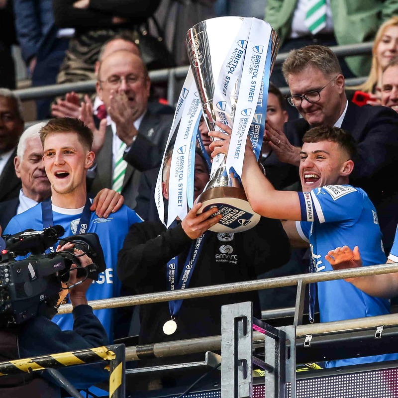 theposh's tweet image. 🤩 We’ve got a programme from yesterday's final signed by Harrison Burrows up for grabs. 

To be in with a chance of winning like &amp;amp; retweet this post and comment below with your favourite moment from the Bristol Street Motors Trophy run to Wembley. 

#pufc