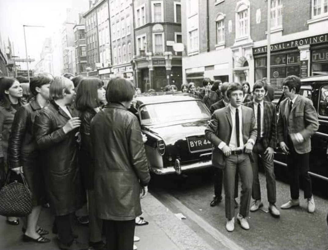 The Small Faces and fans in Wardour Street, 1966
