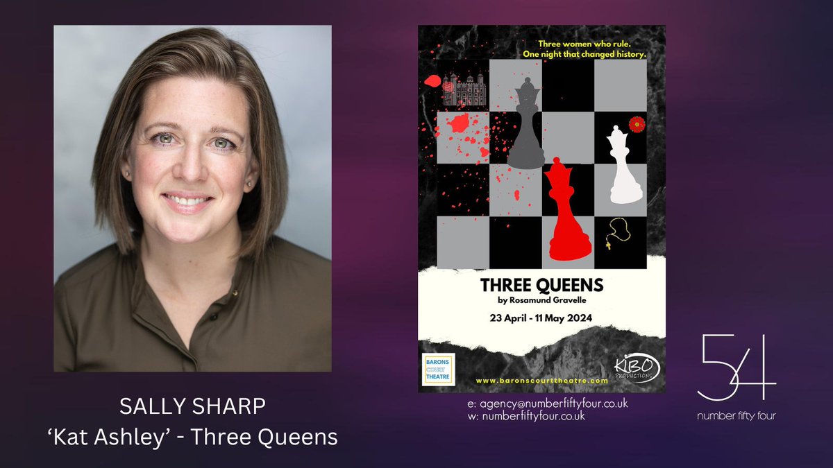 SALLY SHARP @sallysharpactor is in rehearsals for Three Queens, playing the role Kat Ashley
@BaronsCourt_W14 @kiboproductions
Three Queens is a new play by Rosamund Gravelle 

Congratulations Sally, enjoy the run
#N54Agency #fringetheatre #actor #newwriting