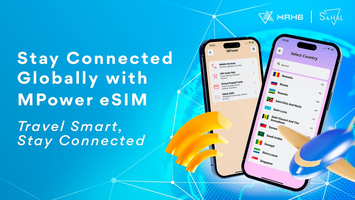 Cross borders without changing your SIM with MPower eSIM services 🌍✈️. Keep your digital life seamless with Sahal Wallet, whether you're home or away.🤩 Download @Sahal_wallet⬇️ PlayStore: play.google.com/store/apps/det… iOS: apps.apple.com/tr/app/sahal-w… #MRHB #SahalWallet #MPower