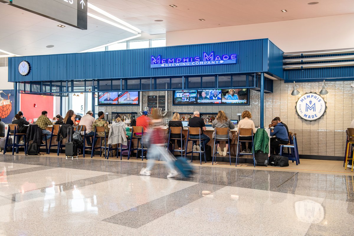 More accolades for MEM's @MemphisMadeBrew Bar! 🍻 HMS Host issued a news release this morning about the 2024 Airport Experience Awards (@airportxnews). MEM’s Memphis Made Brewing Company was honored for the “Best Bar Experience – Medium/Small Airports.” Cheers!