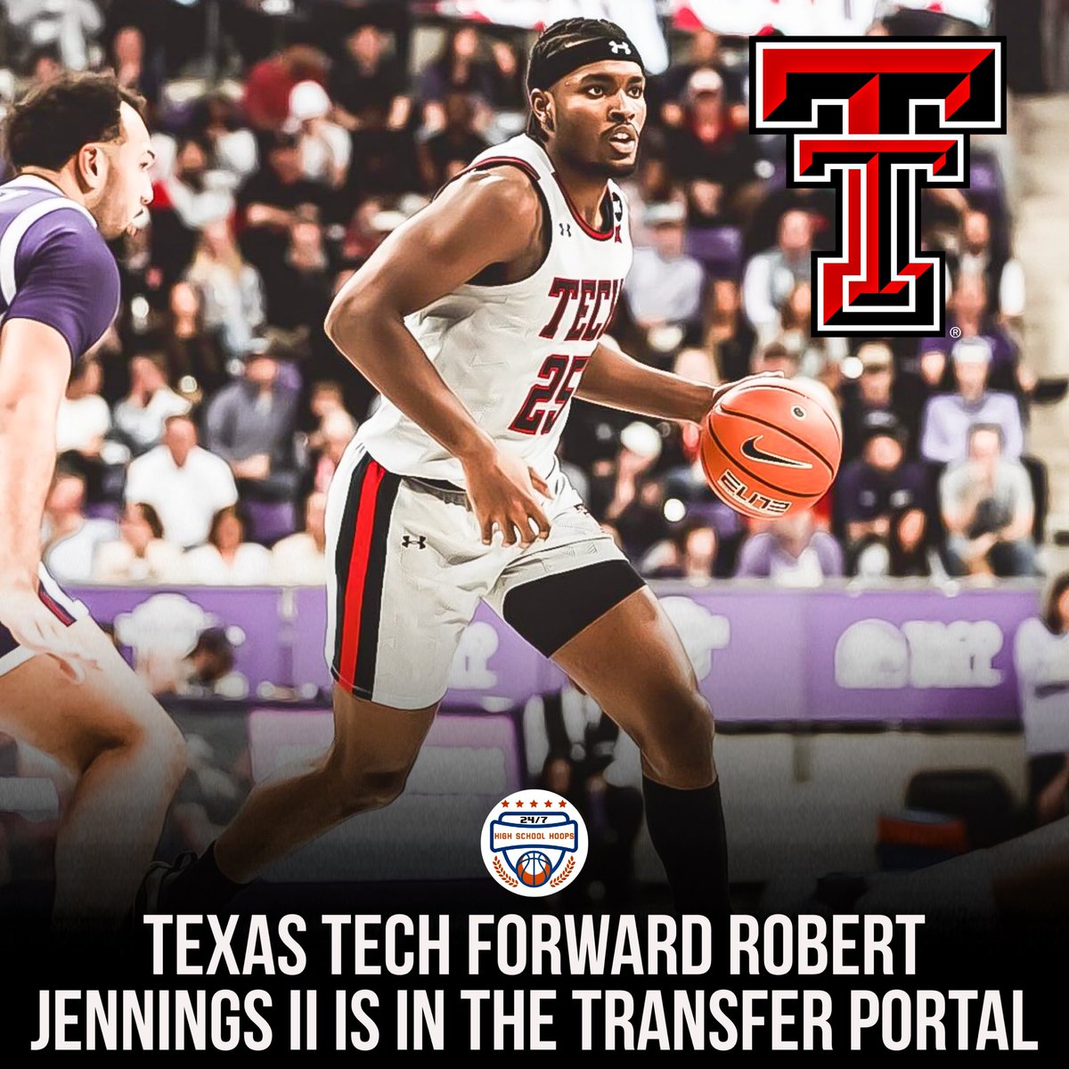 Texas Tech forward Robert Jennings II tells me these are the main schools he’s hearing from since hitting the portal: Texas A&M Utah Boise State Cal New Mexico Loyola Chicago Saint Louis Grand Canyon Pepperdine Pacific SF Austin Jennings averaged 4.4PPG and 3.3RPG last season