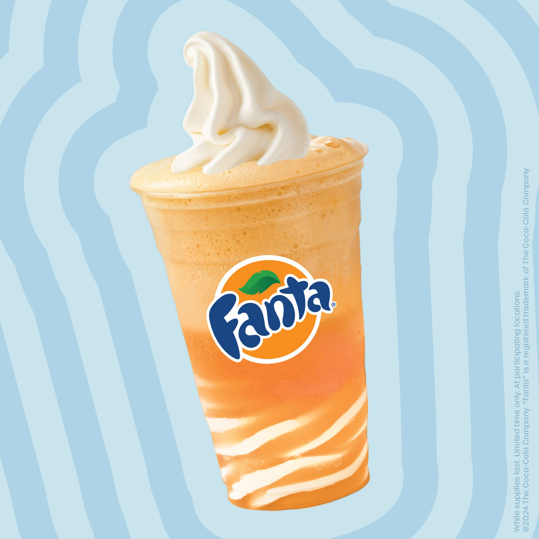 Orangey, Creamy, Bubbly. Treat yourself to a Fanta Float today! 🍊🥤