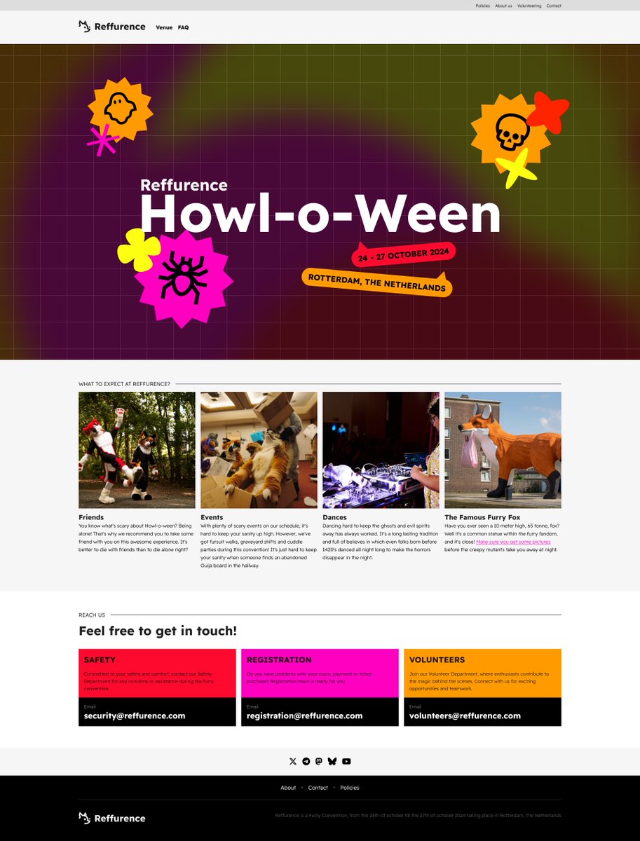 reffurence's tweet image. *Spooky makeover noises*

Our logo and website have been given a makeover in preperation of our expedition in October, Go check them out: reffurence.com

Please note that information about registration dates, pricing, etc. will be announced at a later date!