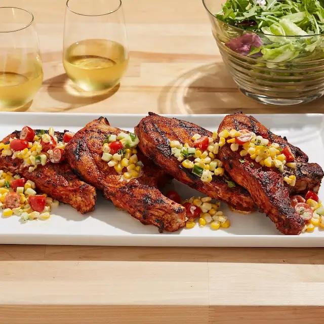 Pork chops are a flavorful foundation to any meal! These BBQ-Rubbed Pork Chops with Fresh Corn Relish are easy to prepare, quick to cook, and are budget-friendly. yummly.com/recipe/BBQ-Rub…
